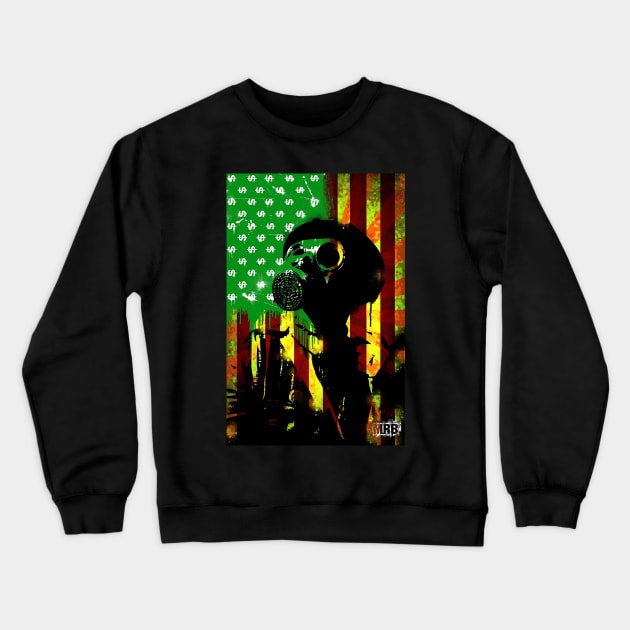 Gas Mask Series - American Greed Crewneck Sweatshirt by EvoComicsInc